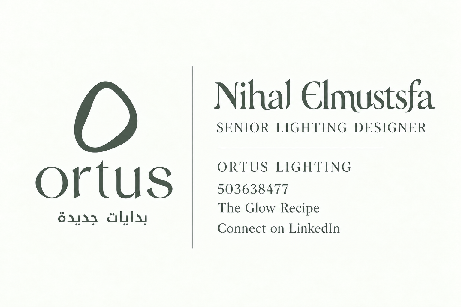 Nihal Elmustsfa, Senior Lighting Designer at Ortus Lighting. Phone 503638477.